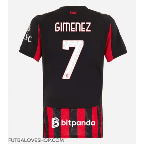 Dres AC Milan Santiago Gimenez #7 Domáci pre Ženy 2025-26 Krátky Rukáv